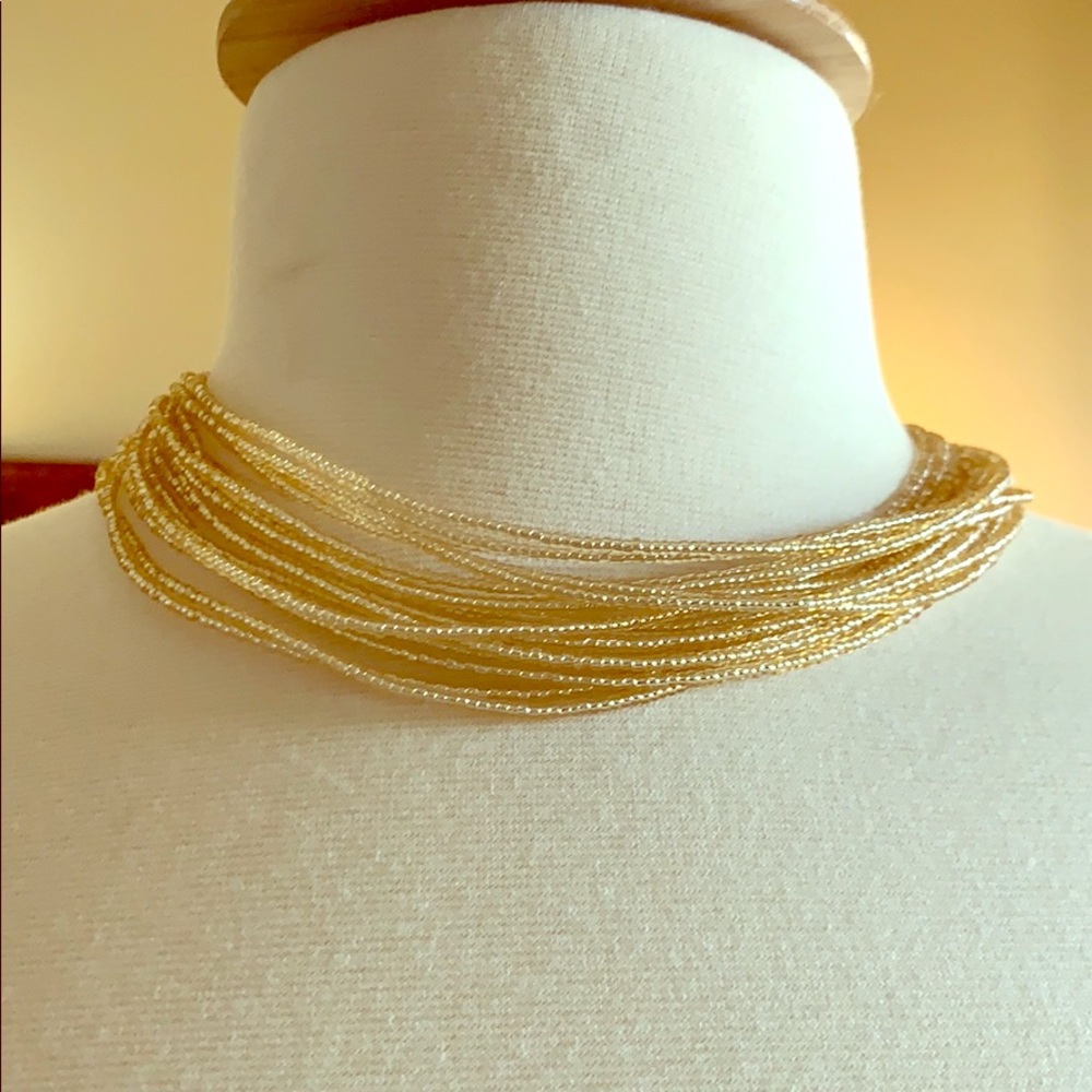 Paparazzi gold bead necklace & earrings